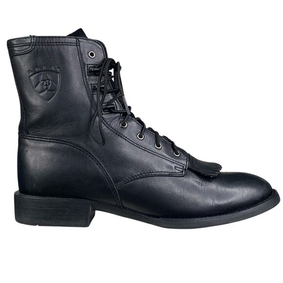 Ariat Women’s Heritage Lacer Fringe Black Leather Wester Boot Size US 9.5